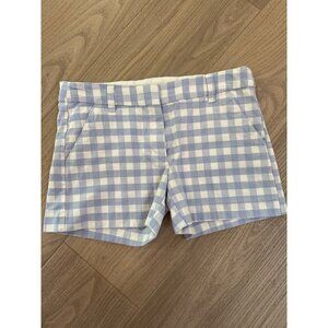 Crewcuts J.Crew Girls Gingham Blue & White Cotton Blend Shorts Size 14